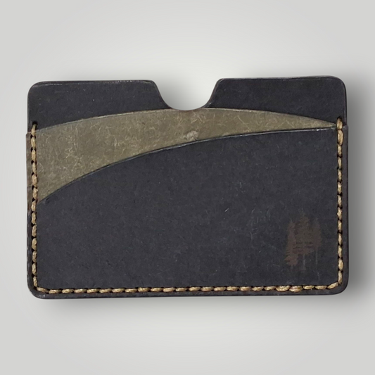 Black & Olive Pueblo Leather Card Wallet