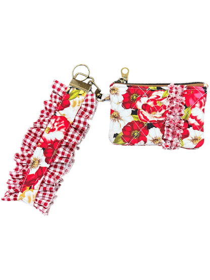 Scarlet Bloom Keychain & Coin Pouch Set