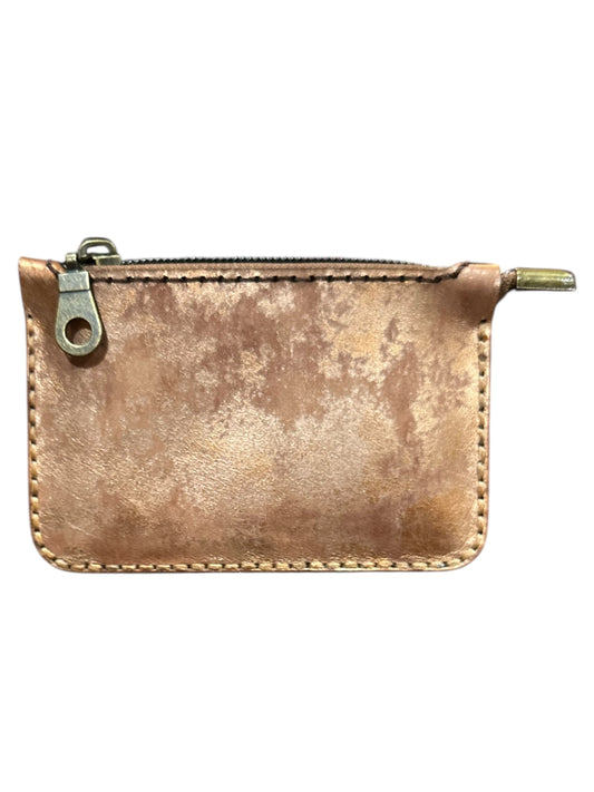 Handmade Rustic Metallic Zip Wallet | Italian Veg-Tanned Leather