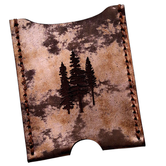 Aztec Rustic Metallic Leather Card Sleeve – Conceria Puccini Veg-Tan