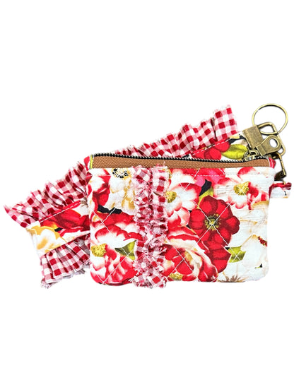 Scarlet Bloom Keychain & Coin Pouch Set